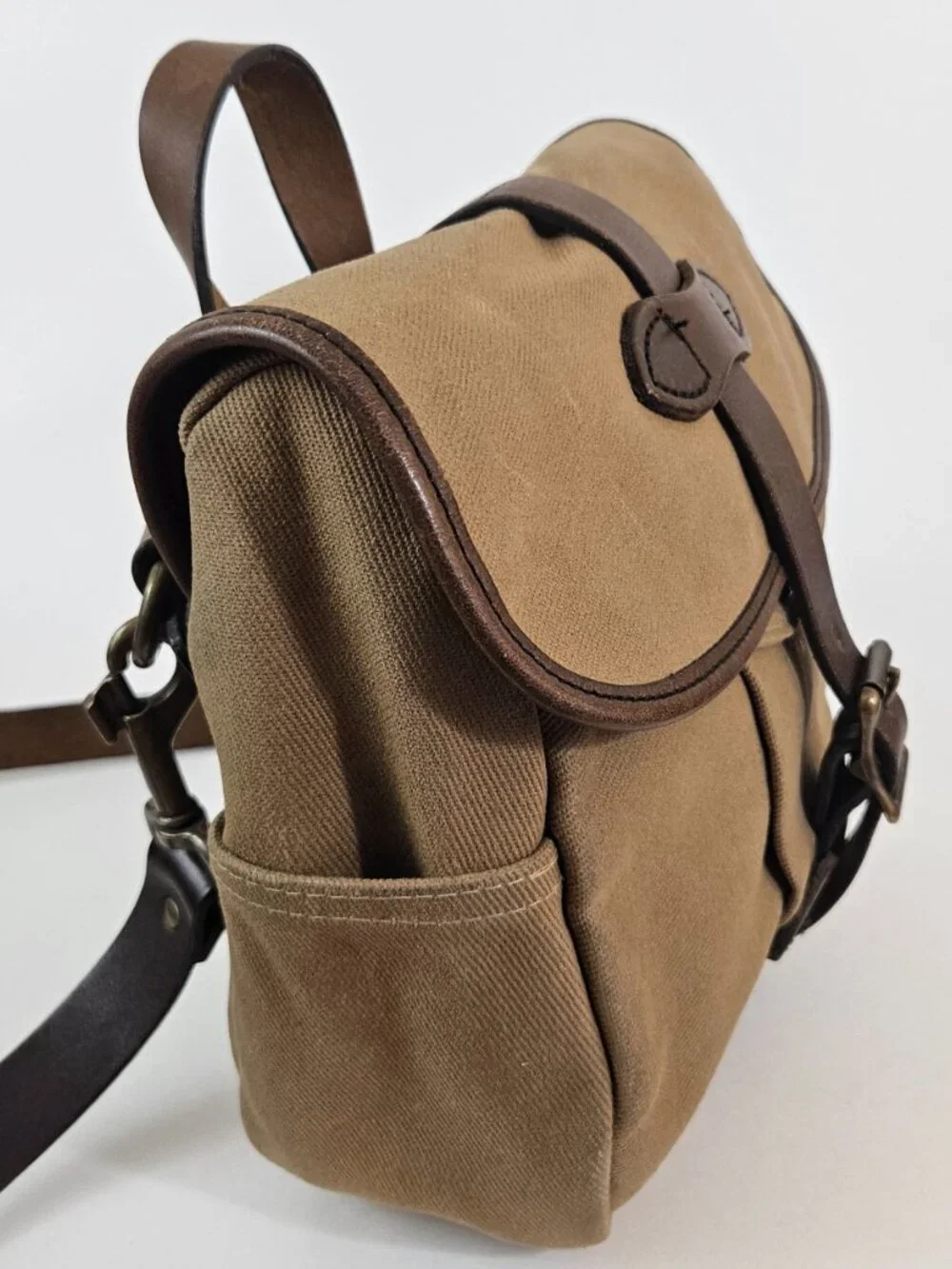 Filson Small Rugged Twill Field Bag, Tan Canvas, Made in USA | MSRP $465